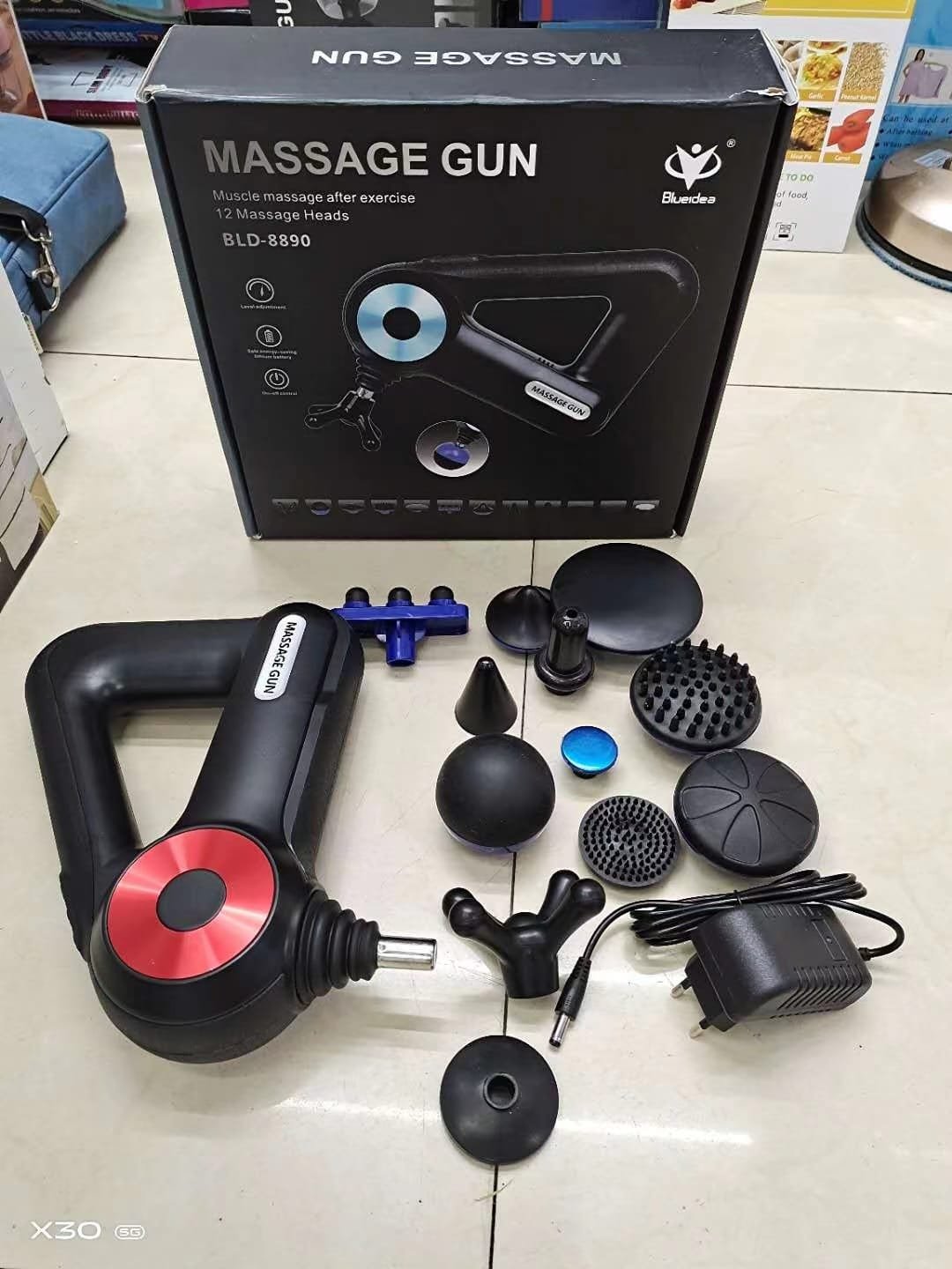 Handheld Massage Gun Deep Tissue Muscle Massager With 12 Massage Heads - Image 2
