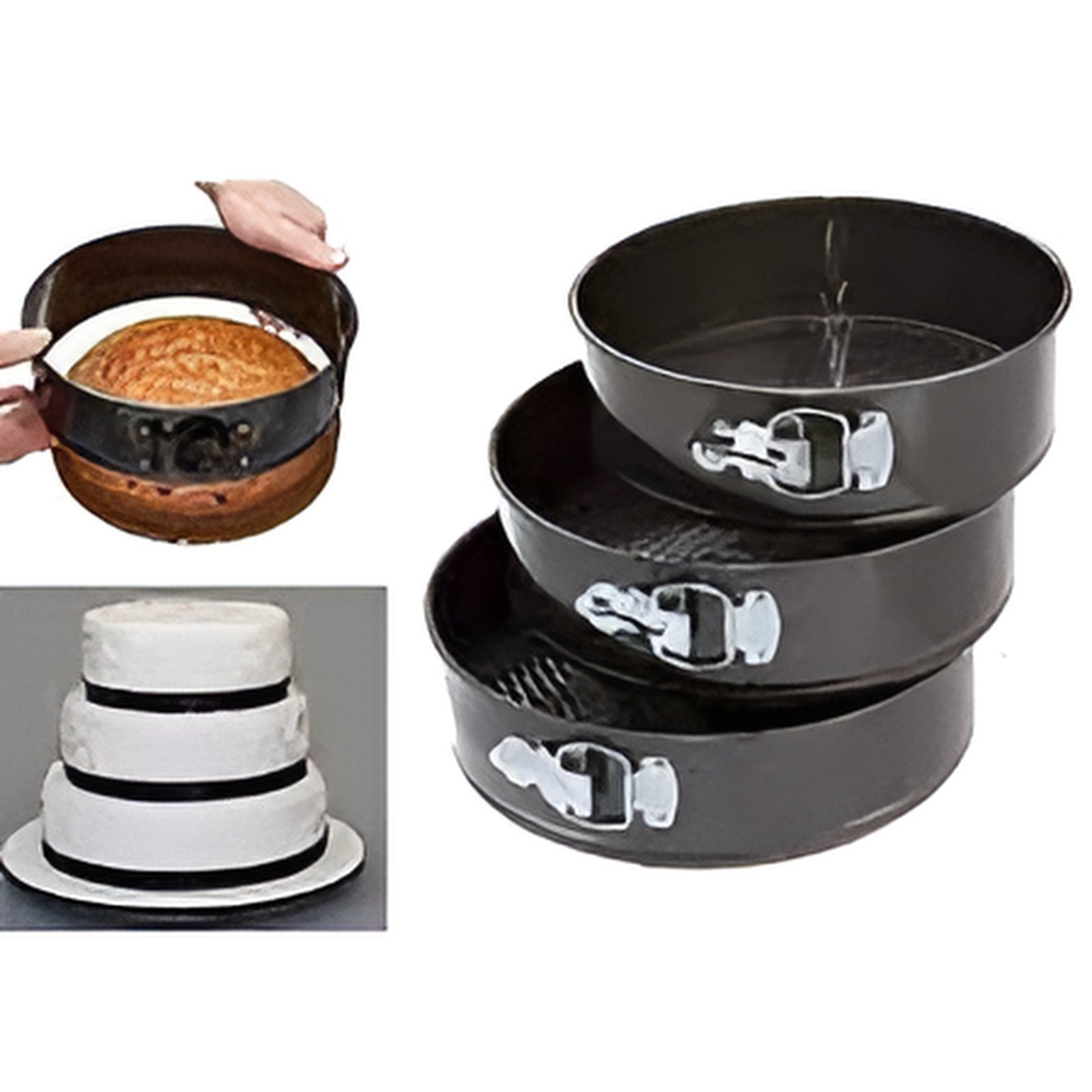 Set Of 3 Nonstick Round Shape Cake Mould Cake Pan For Baking Cake...