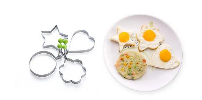 Pack Of 4 Egg Shaper Kitchen Tools Star, Heart, Round, Flower...