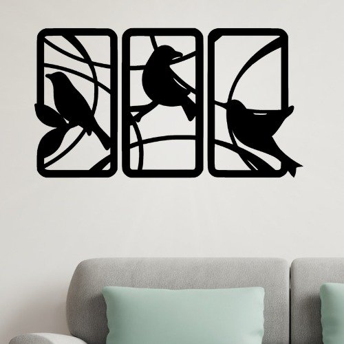 Handcrafted Wooden Sparrow Wall Decor - Image 2