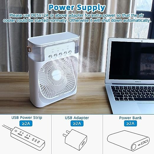 (10 Inch Big Size ) 3 In 1 Air Humidifier Cooling Usb Fan Led... - Image 3