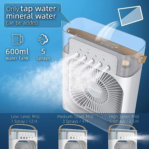 (10 Inch Big Size ) 3 In 1 Air Humidifier Cooling Usb Fan Led... - Image 5