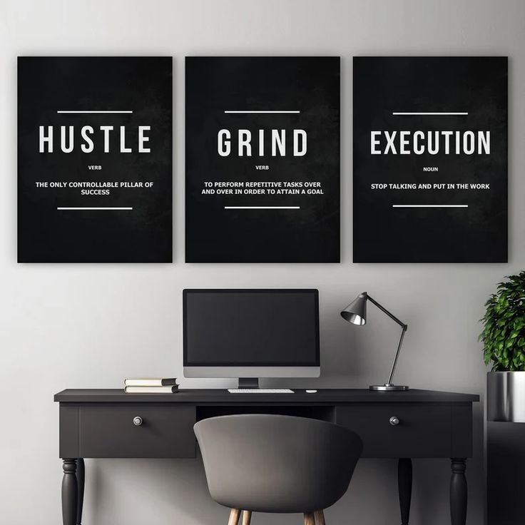 Set Of 3 Motivational Wooden Canvas Frames For Wall Decore /...