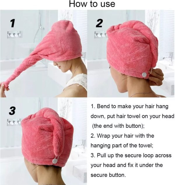 Hair Drying Towel Cap - Image 4