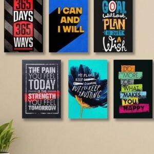 Set Of 6 Motivational Wooden Canvas Frames For Wall Decore 8X11...