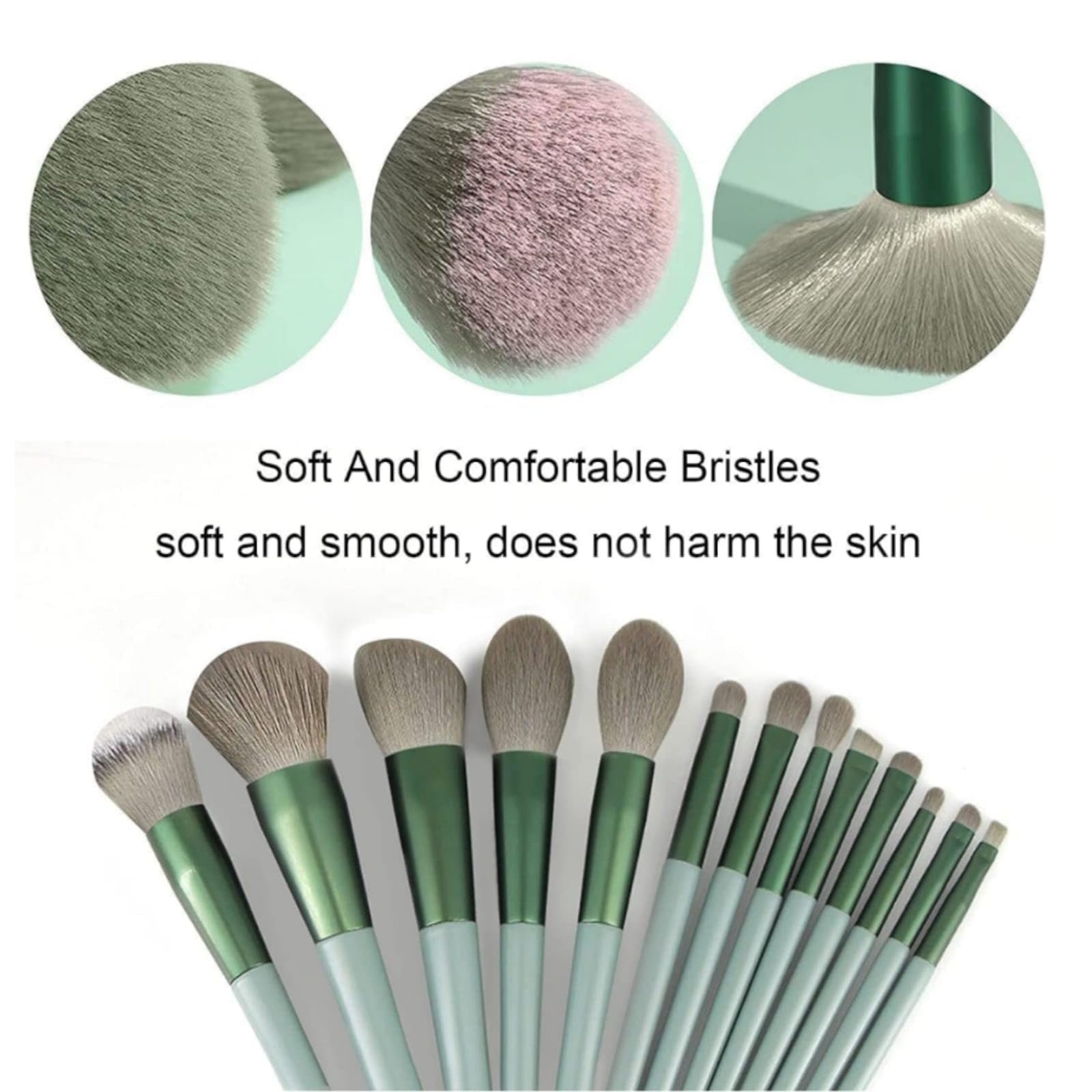 13 Piece Makeup Brush Set with Matching Storage Pouch Professional Soft - Image 2
