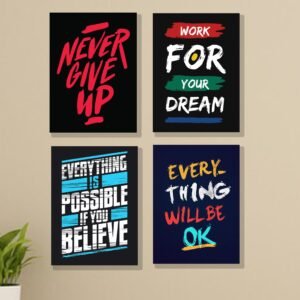 Set of 4 Motivational Wall Art Frames