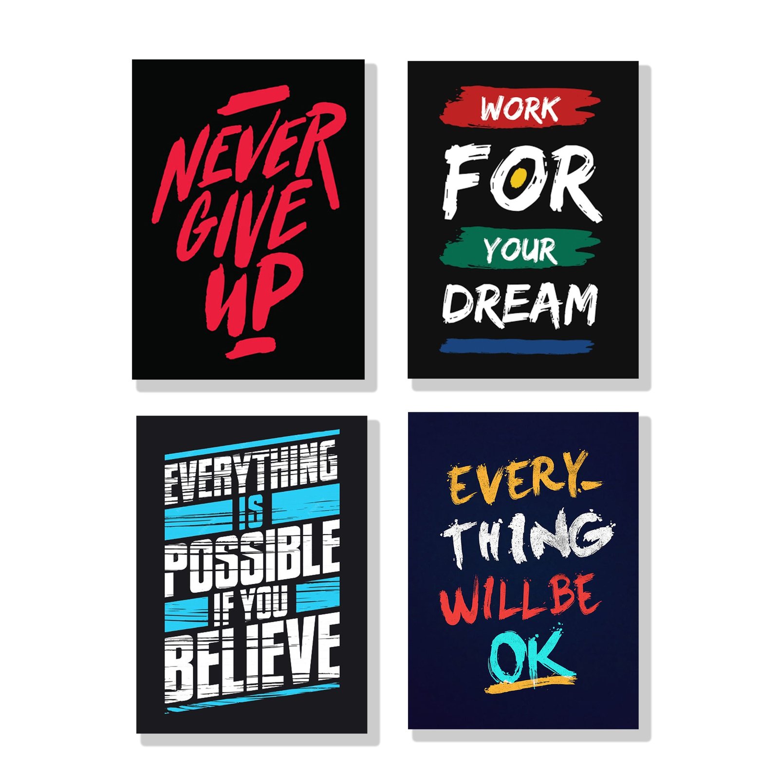 Set of 4 Premium Wall Art Photo Tiles