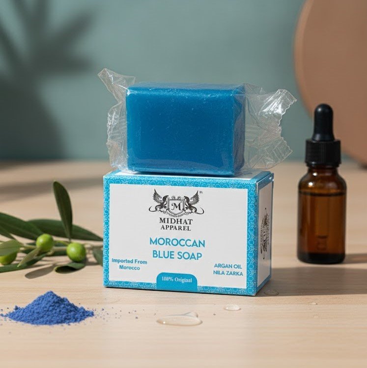 Midhat Apparel Moroccan Blue Soap for Premium Personal Care - Image 2