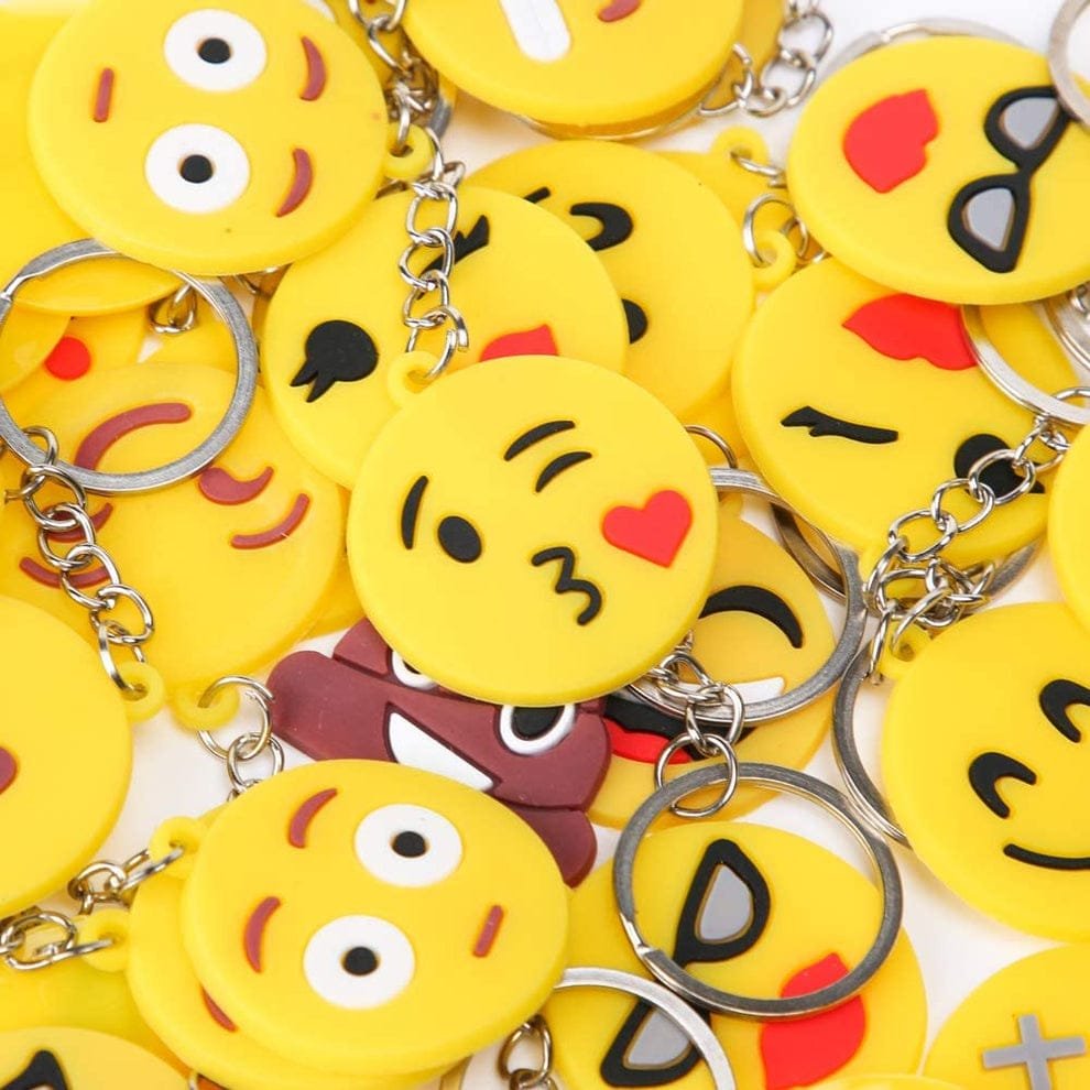 Pack of 3 Assorted Round Emoji Reaction Keychains - Image 5