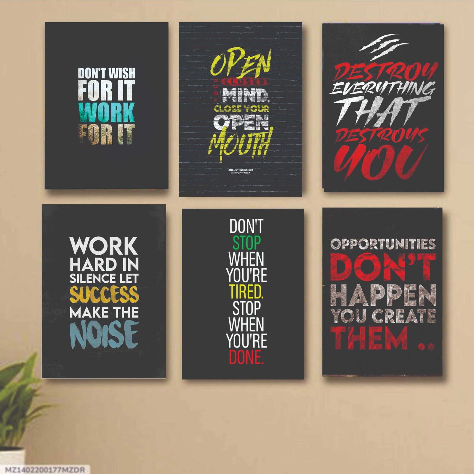 Set Of 6 Motivational Wooden Canvas Frames For Wall Decore /...