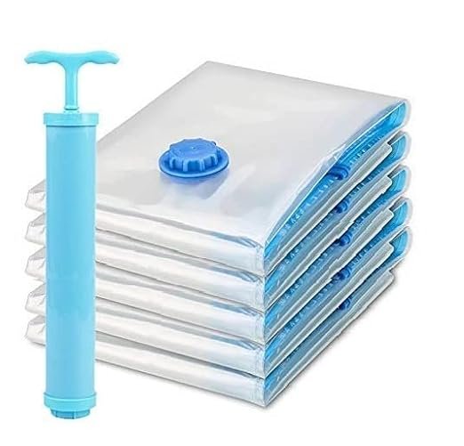 Vacuum Storage Bags Set (5 Bags + 1 Hand Pump)