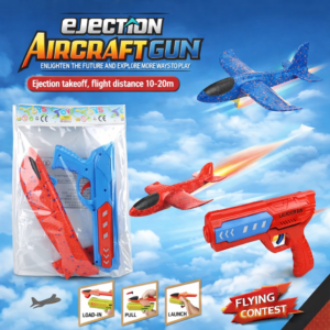 Aircraft Launcher Gun Toy with Foam Glider Plane