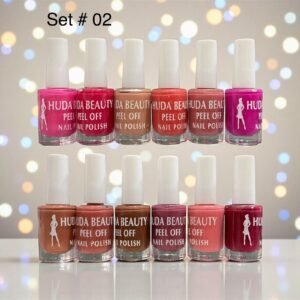 Huda Beauty Peel Off Nail Polish Set Pack of 6 Full Size Long Lasting