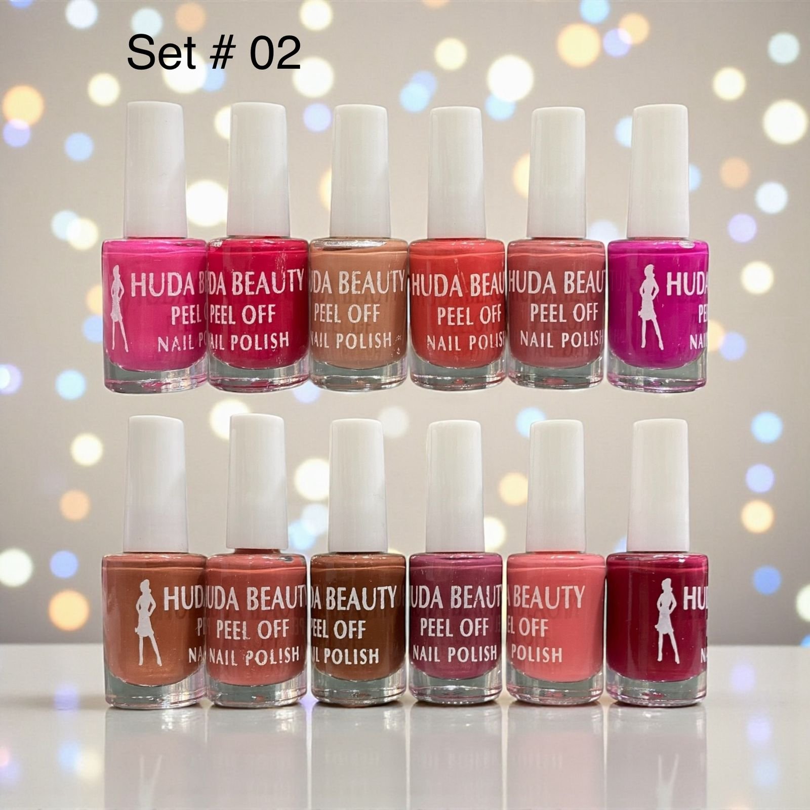 Huda Beauty Peel Off Nail Polish Set Pack of 6 Full Size Long Lasting