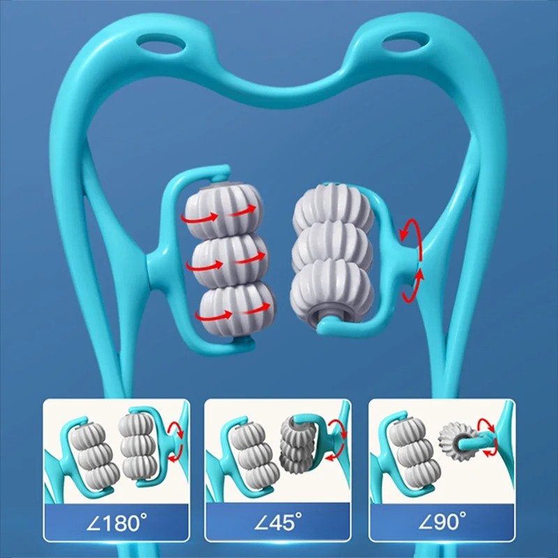6 Wheel Pressure Point Neck Massager Relieve Neck, Back And...