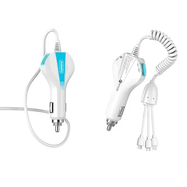 Aolike 5012 Car Phone Charger Usb Fast Charge One Drag 3In1...