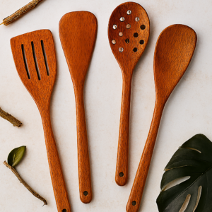 Pack Of 4 - Wooden Spoon Set - Light Brown Kitchen Tools &Amp; Gadgets
