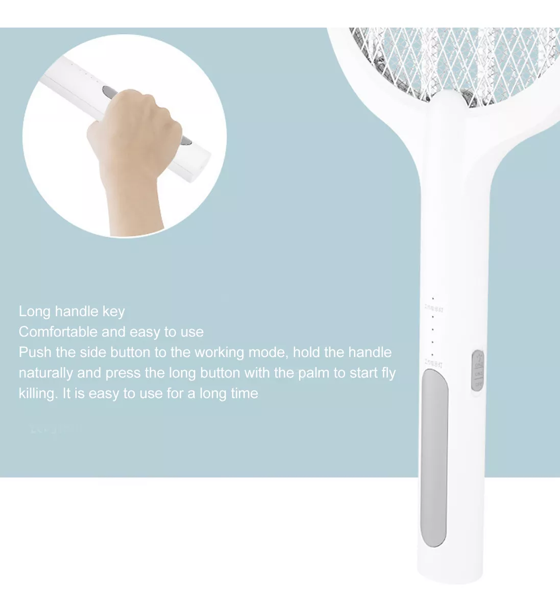 Rechargeable Electric Mosquito Killer Racket 2 In 1 Led Flash... - Image 3