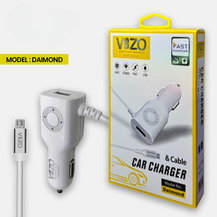 Diamond Car Charger With Built-In Micro Cable &Amp; Led Light - Image 4