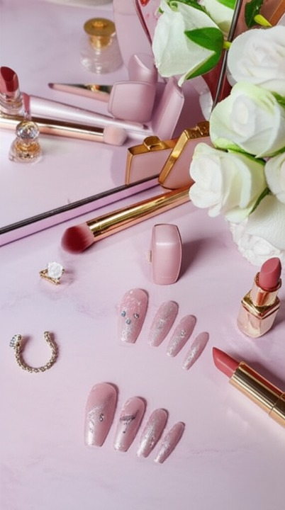 Luxury Pink Nail Tips Set - Image 4
