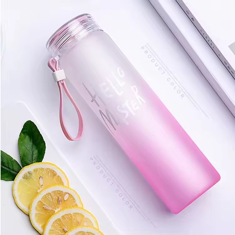Frosted Glass Water Bottle With Hello Master Decal Logo - 400Ml ...