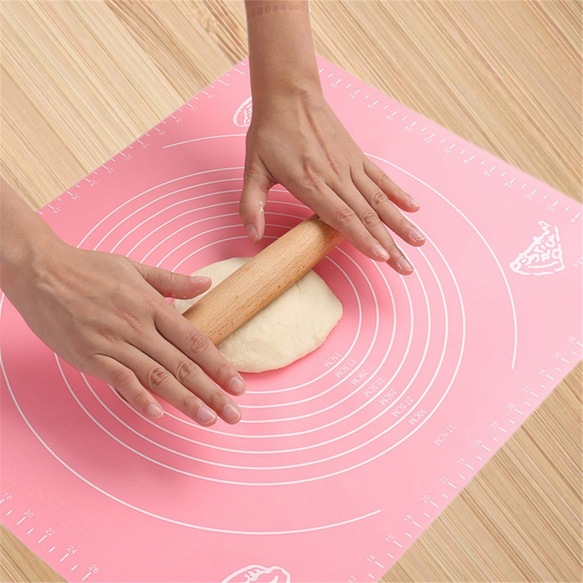 Silicone Baking Mat With Measurements Heat Resistant Cookie Sheet...