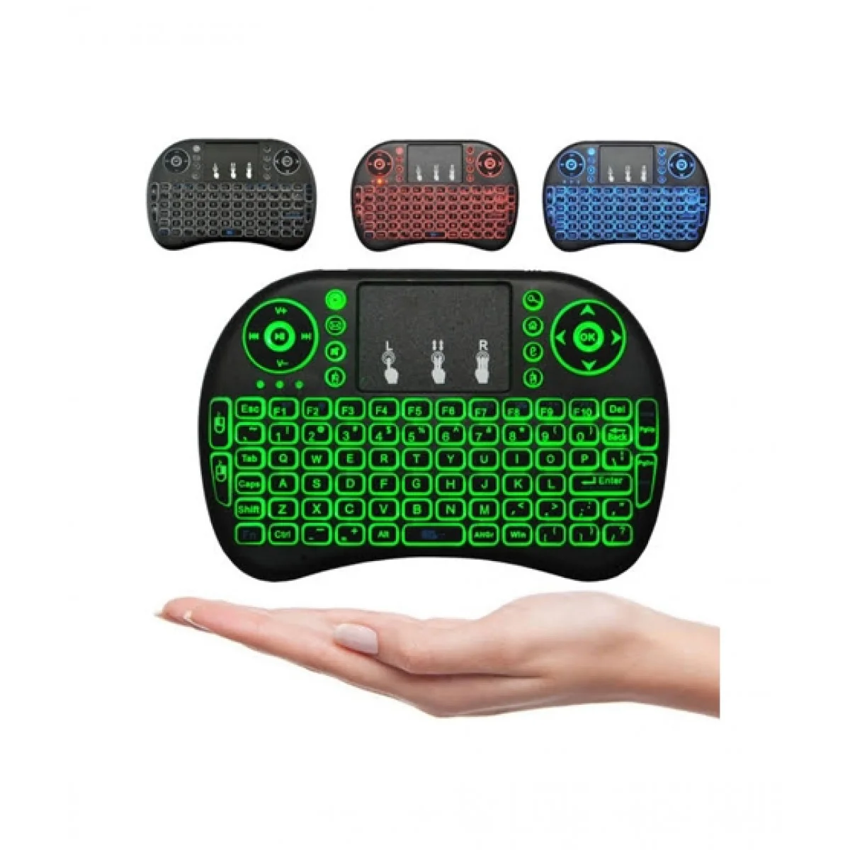 Mini Touchpad Rf 500 Wireless With 3 Colour Backlit Keyboard Mouse...