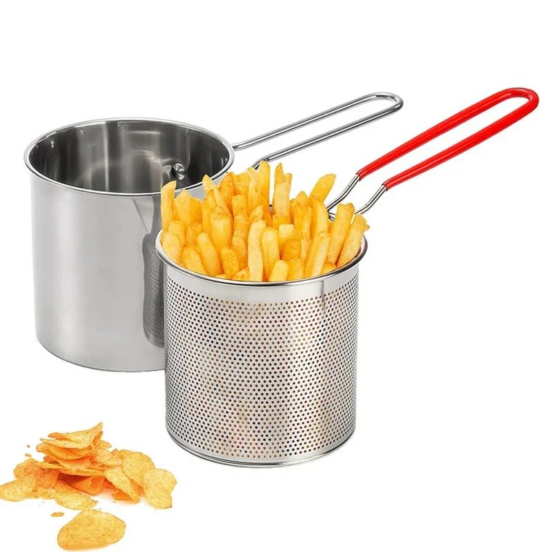 Stainless Steel Deep Fryer Frying Pot With Strainer 12Ml Capacity - Image 4