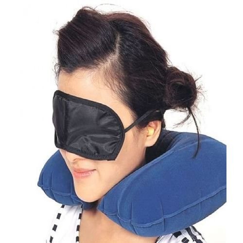 3 In 1 Combo Travel Kit Of Neck Pillow, Eye Mask And Ear Plug...