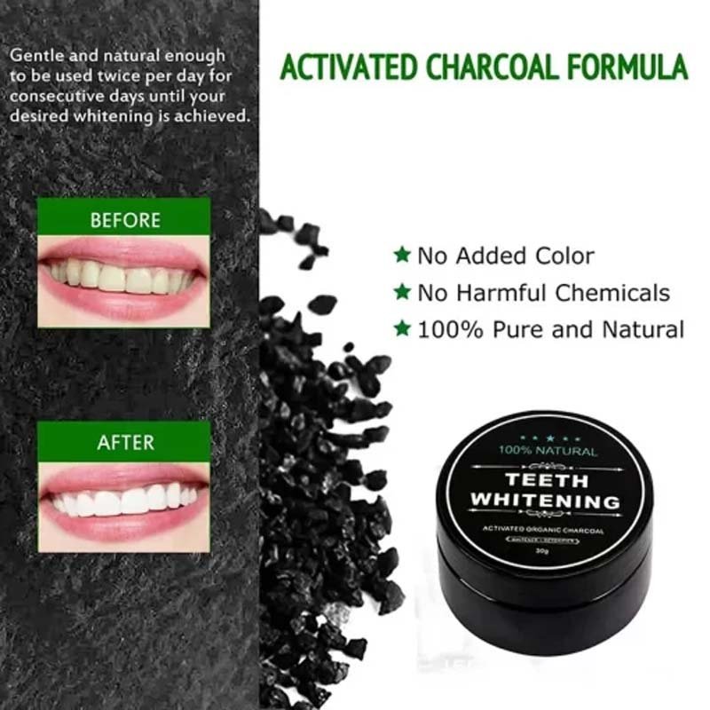 Teeth Whitening Charcoal Powder (Organic) Charcoal (30G) - Image 2