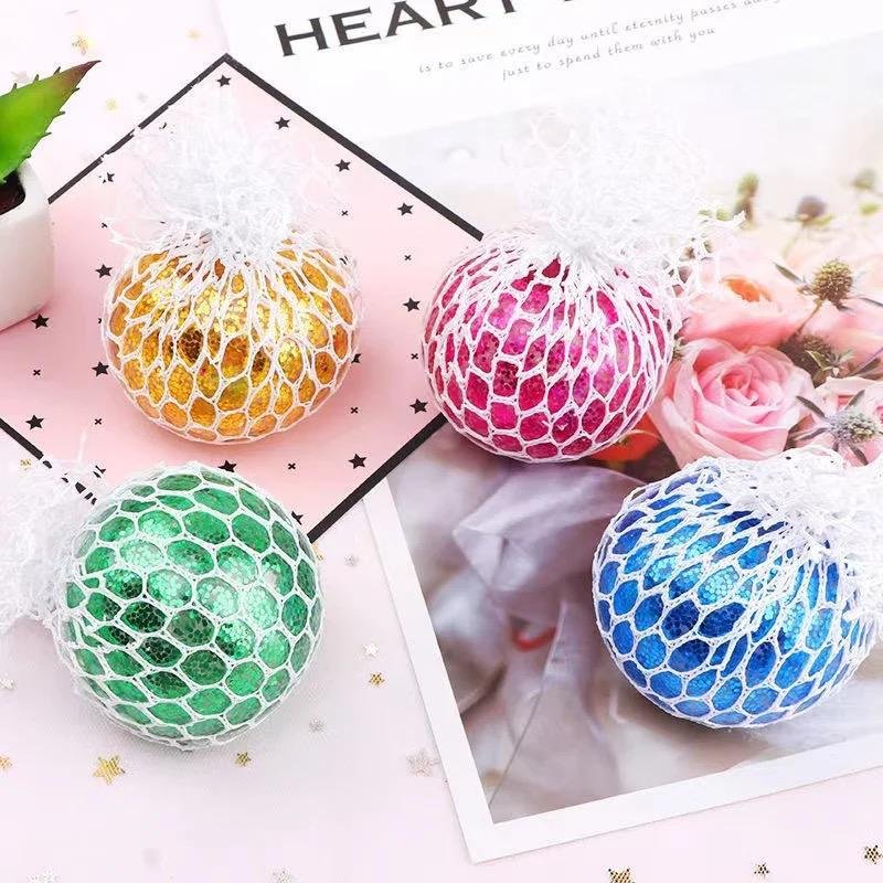 Fidget Squeeze Anti Stress Mesh Squishy Ball Squeeze Grape Ball...