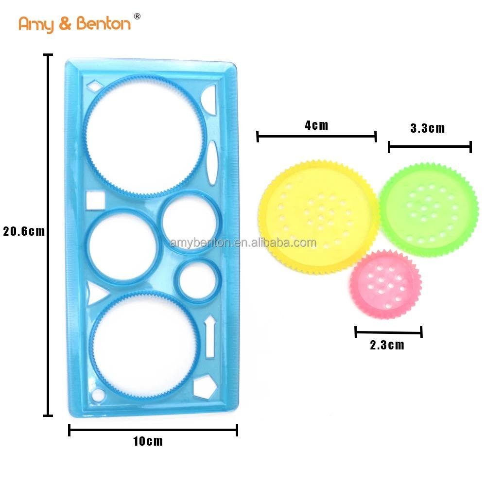 Colorful Plastic Templates Drawing Ruler Painting (Pack Of 2)