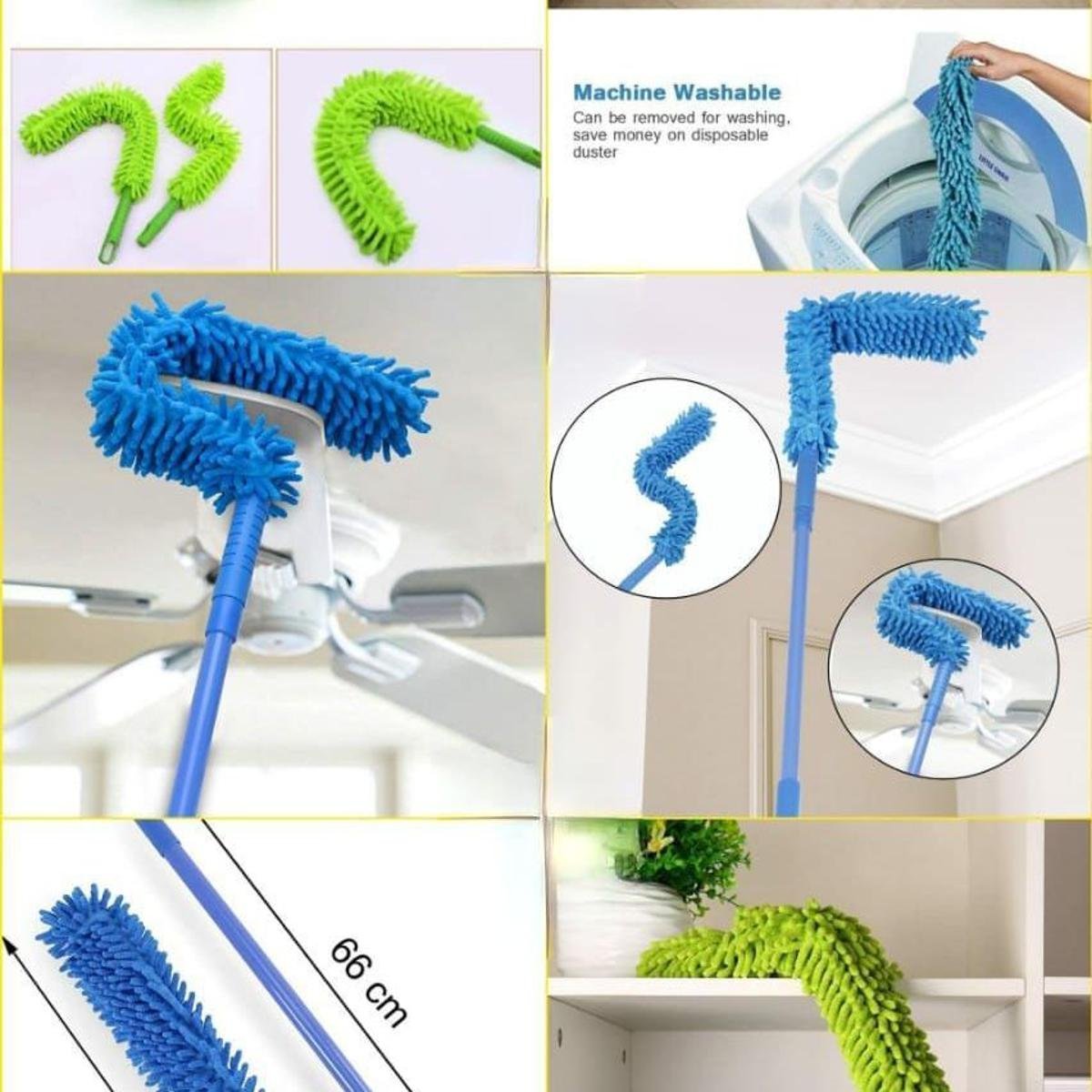 Flexible Micro Fiber Duster With Telescopic Stainless Steel Handle...