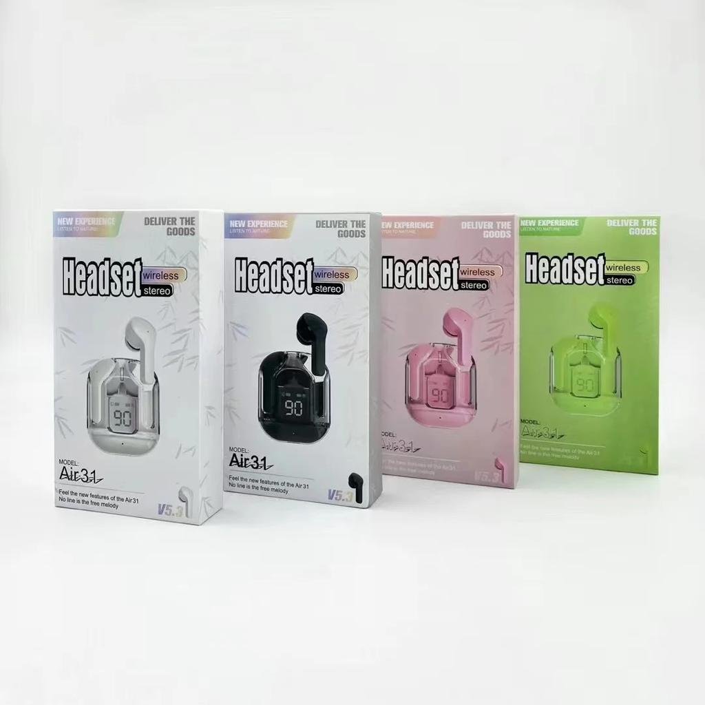 Air31 Earbuds Wireless Crystal Transparent Body - Without Silicone... - Image 4