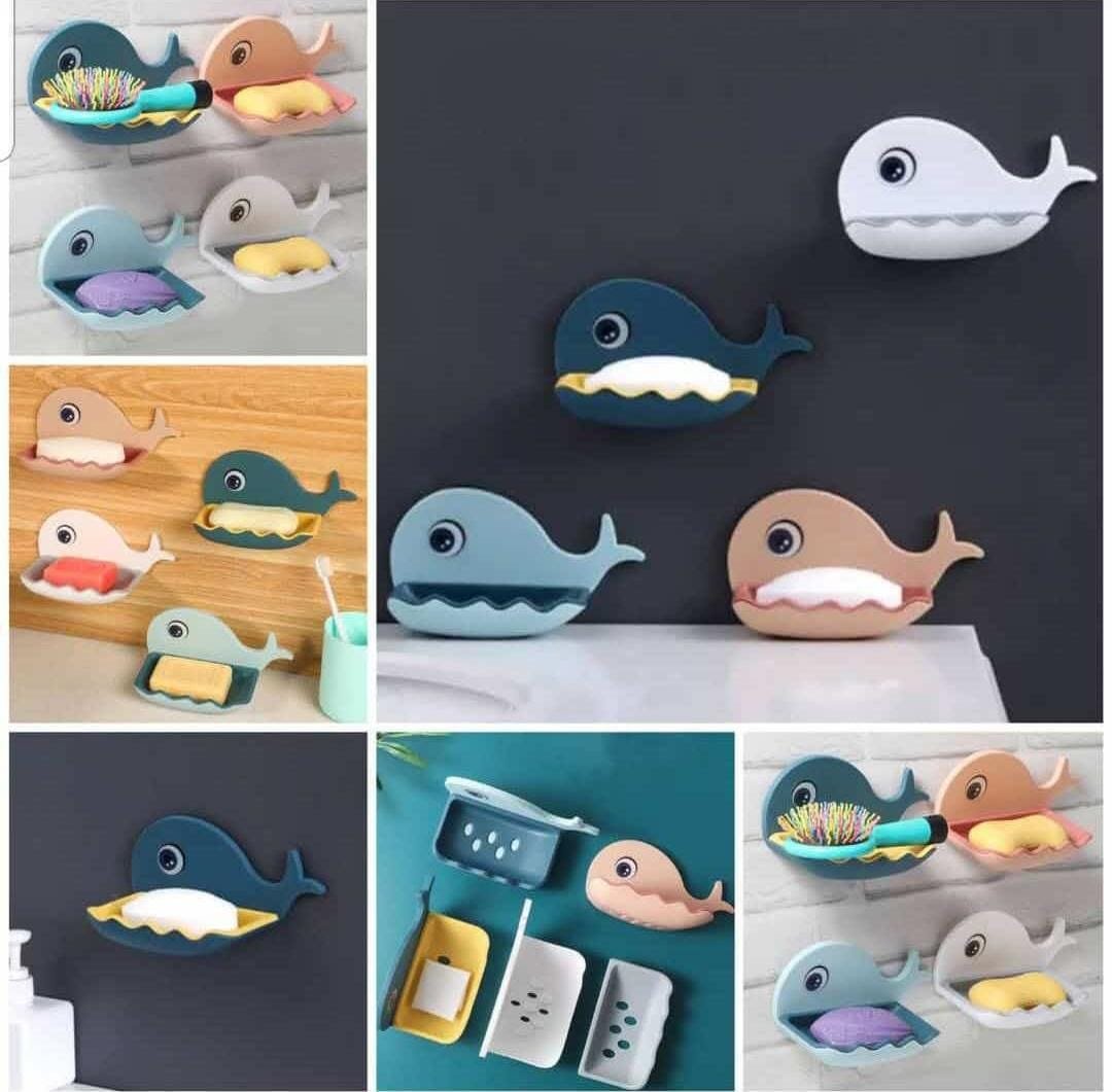 Fish-Shaped Double-Layer Adhesive Waterproof Soap Bar Holder Stand... - Image 4