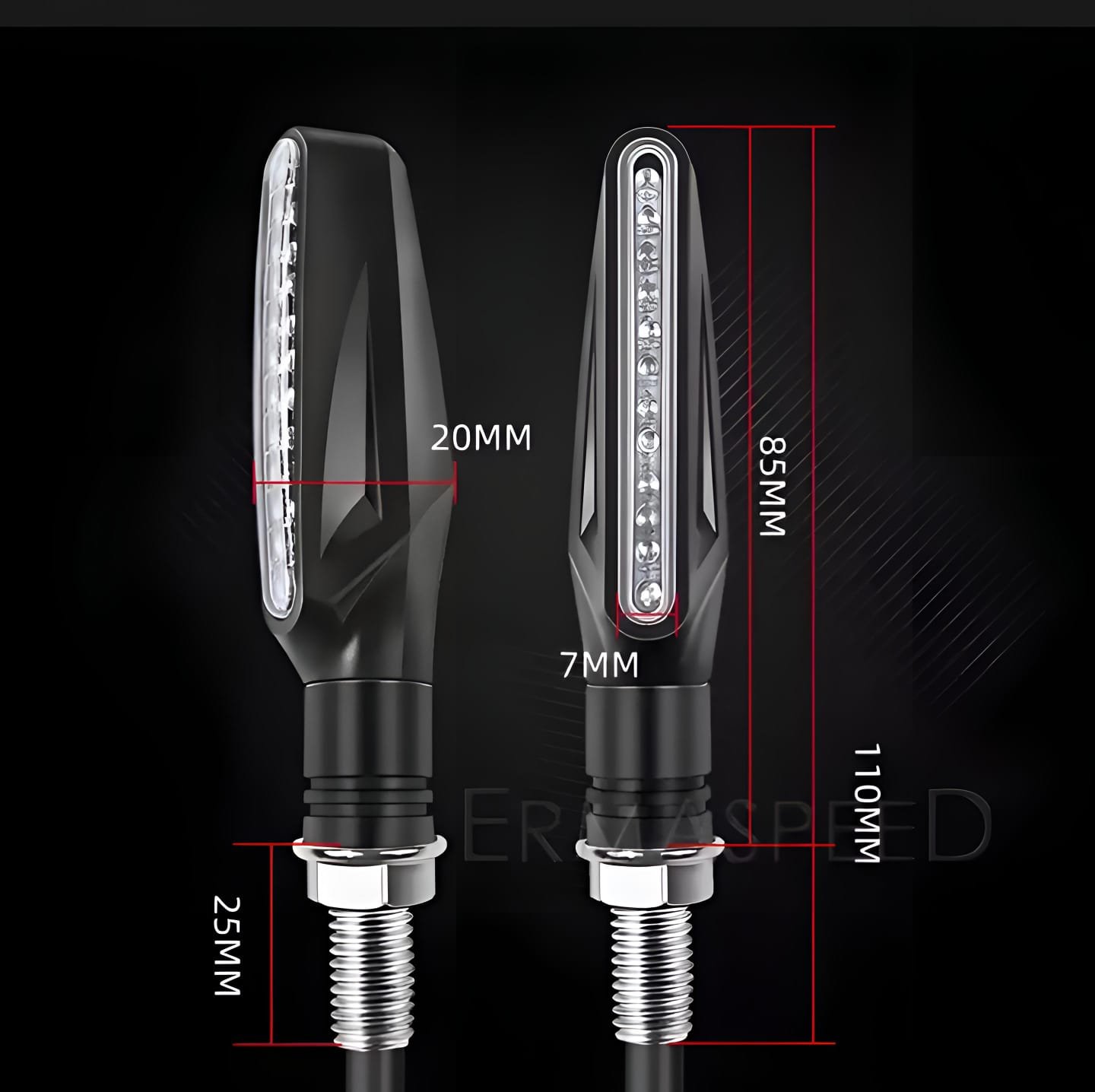 Pack Of 1 Pair(2Pcs) - Audi Flow Style Led Motorcycle Turn Signals...