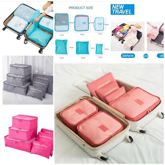 6Pcs/Set Travel Storage Bag Portable Luggage Organizer Clothes...