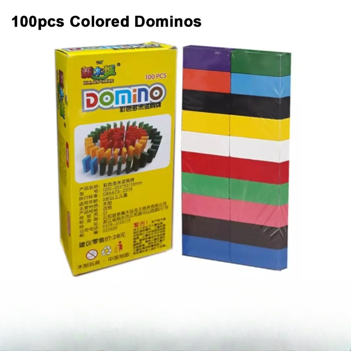 Domino Blocks Children Color Sort Kids Early Educational Wooden...