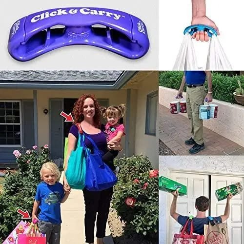 1 Pc Shopper Bags Handle Grip Click &Amp; Carry Grocery Bag...