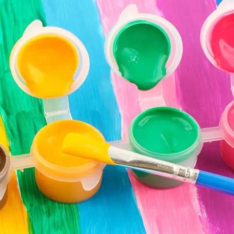 High Quality Non-Toxic Kids Drawing Use 6 Pack Acrylic Paints Set...