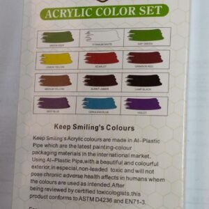 Acrylic Oil Glass Water Fabric Colour Paint Set - Pack Of 12 (...