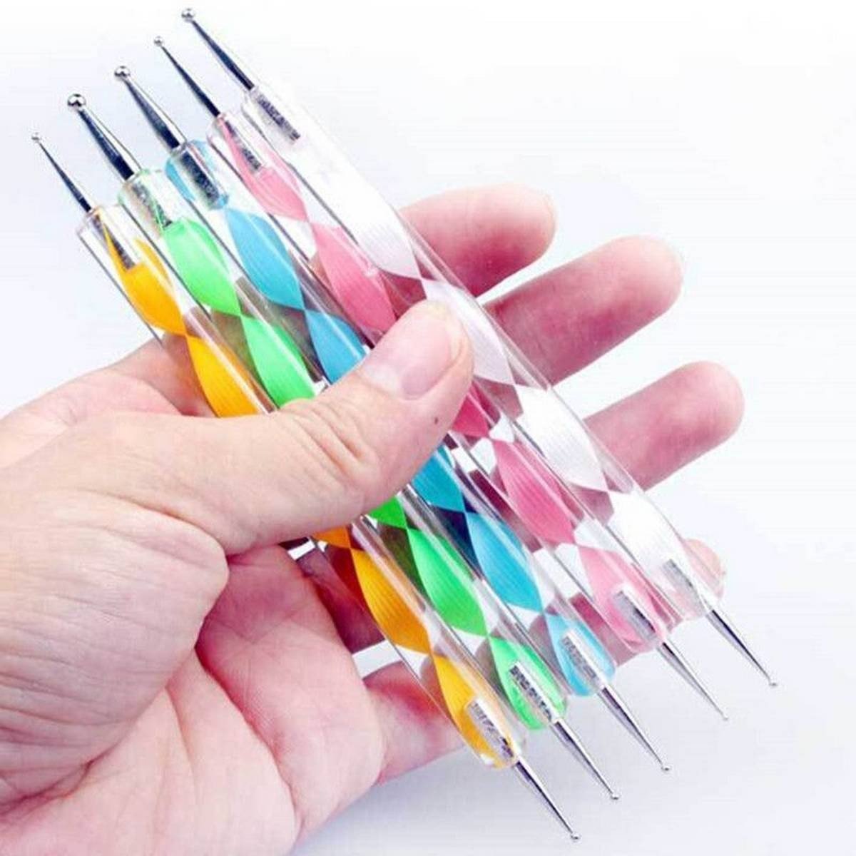 5Pcs Dotting Pen Tool Nail Art Dot Doting Tool Set Manicure...