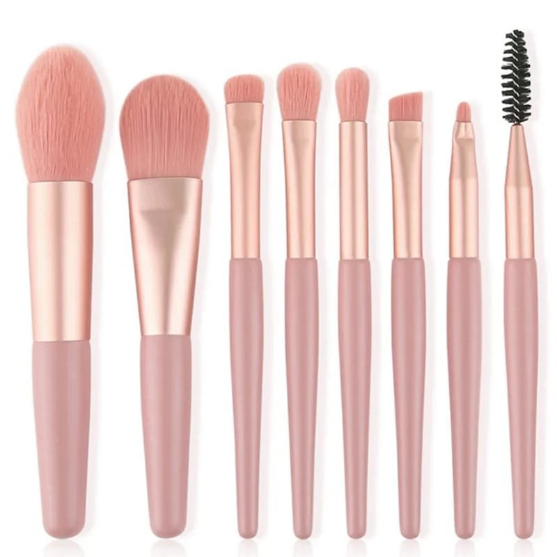 8Pcs Travel Makeup Brush Kit Mini Cosmetic Brush For Face...