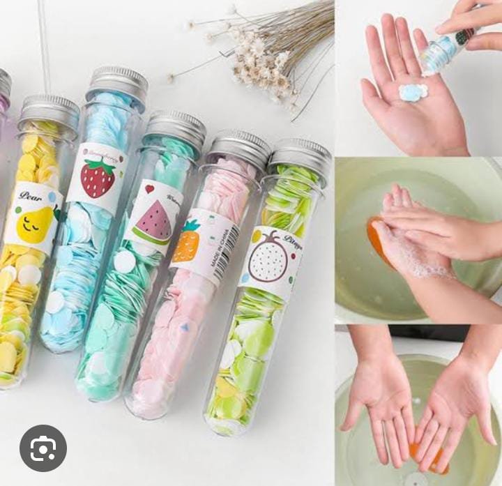 100 Pc'S Tube Disposable Paper Soap Disposable Paper Soap With...