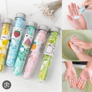 200 Pcs Disposable Paper Soap With Portable Tube Bottle