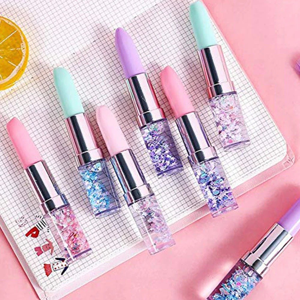 Lipstick Gel Pen Colorful Cute Black Ink Pen - 1 Pc (Random Colors)