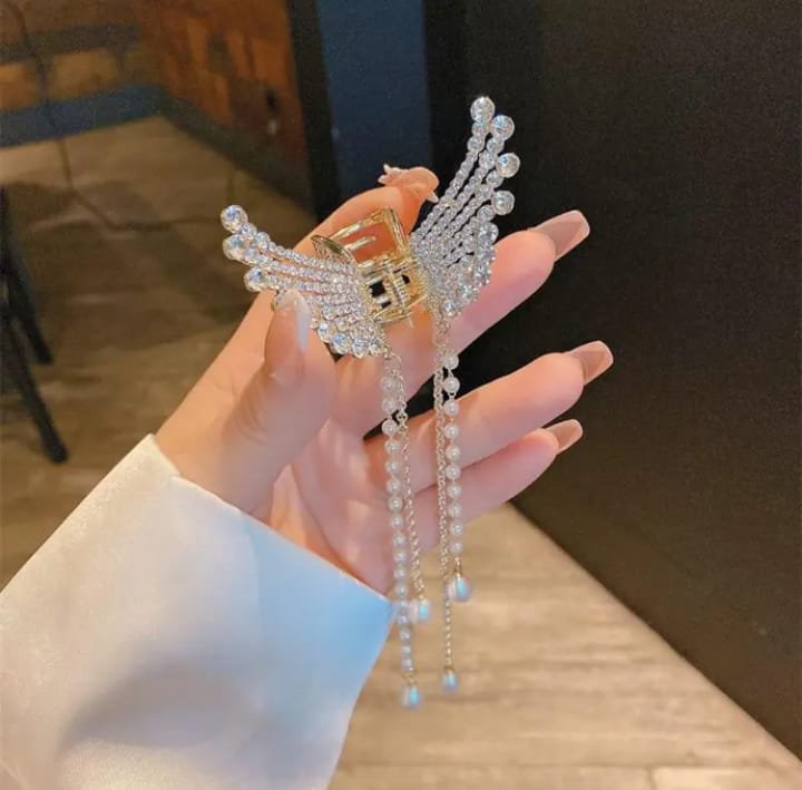 Beautiful Zircon Korean Butterfly Hair Claw - Image 2