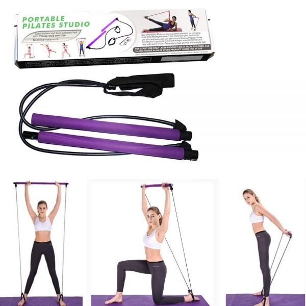 Portable Pilates Studio Yoga Gym Exercise Resistance Band Elastic... - Image 3