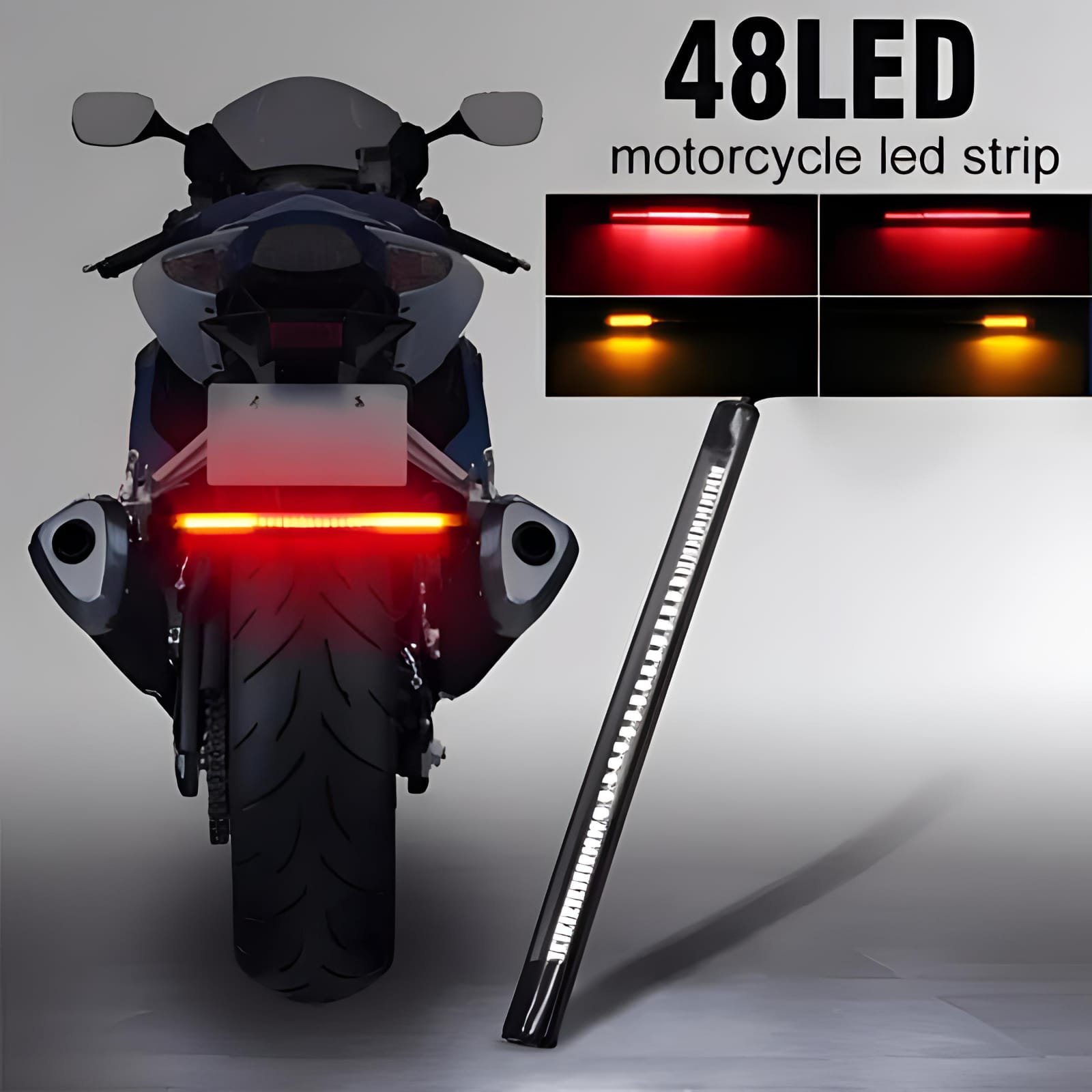 48 Led Back Light Strip With Led Indicators For Cafe Racer Bikes... - Image 4